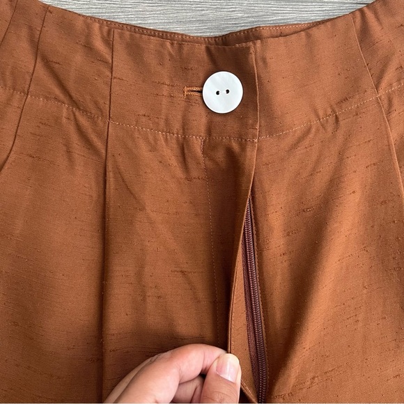 Kate Spade Collection High Rise Wide Leg Pants Crepe Brown US 4 / 38" Inseam - Picture 6 of 10